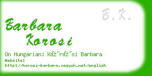 barbara korosi business card